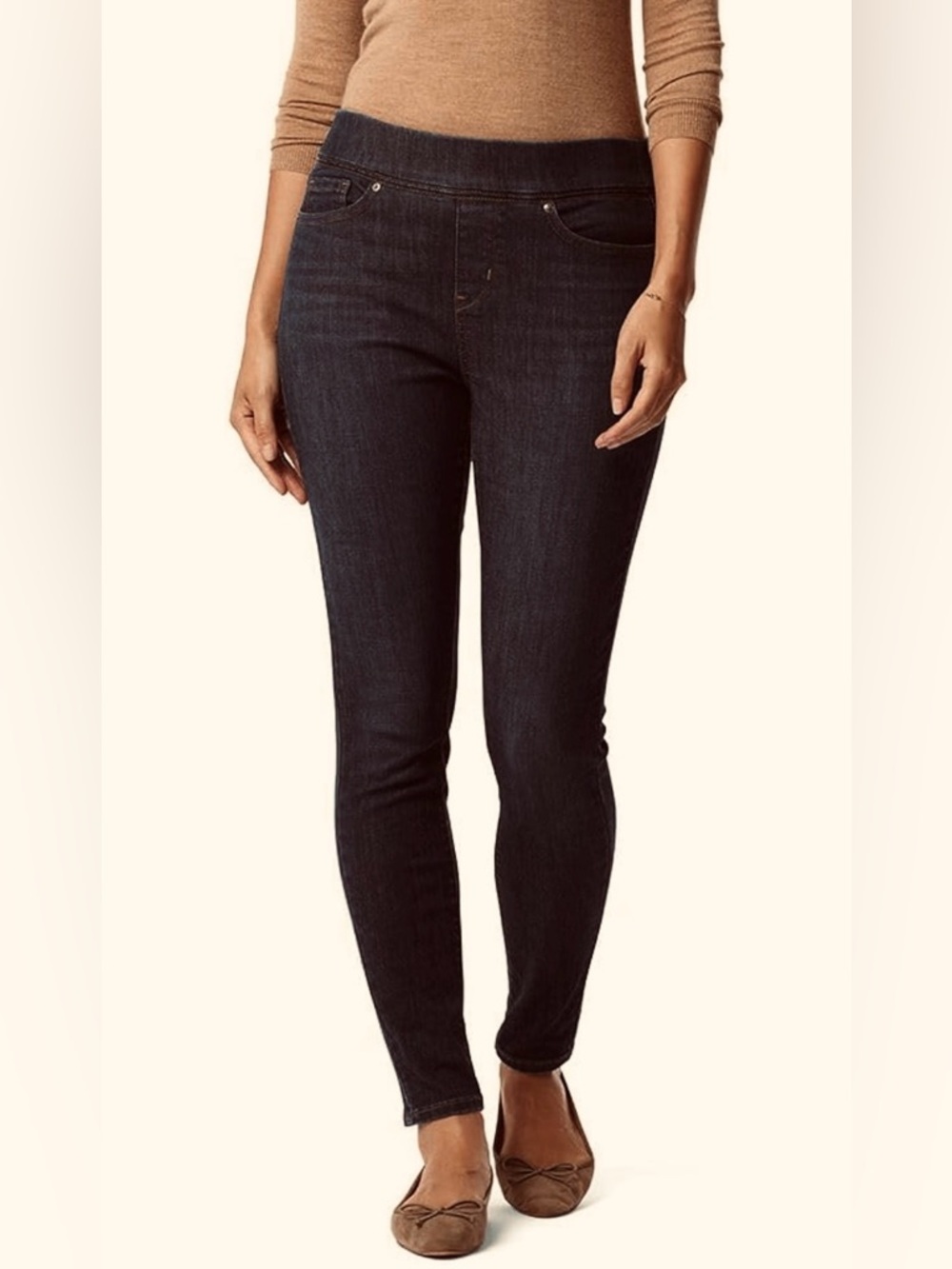 Levi Strauss Signature Black Shaping Pull-on Skinny Jeans Mid-Rise 2S 26x28 EUC